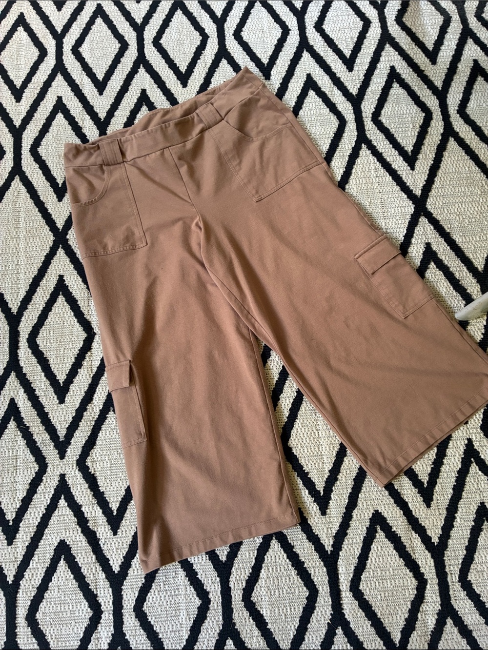 Women's  Camel Cargo Capri Pants